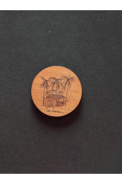 Wooden Fridge magnet -Surfing Beach house 